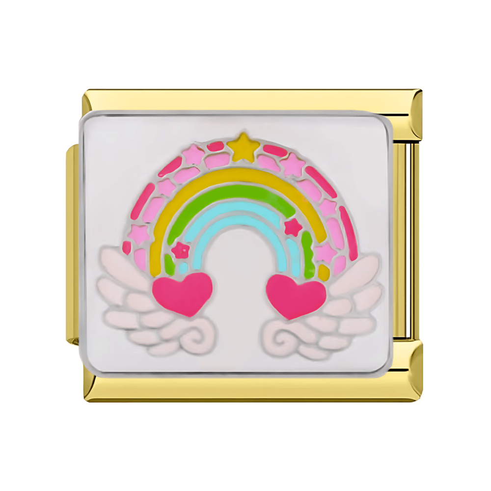 Rainbow with Hearts and Wings | Gold