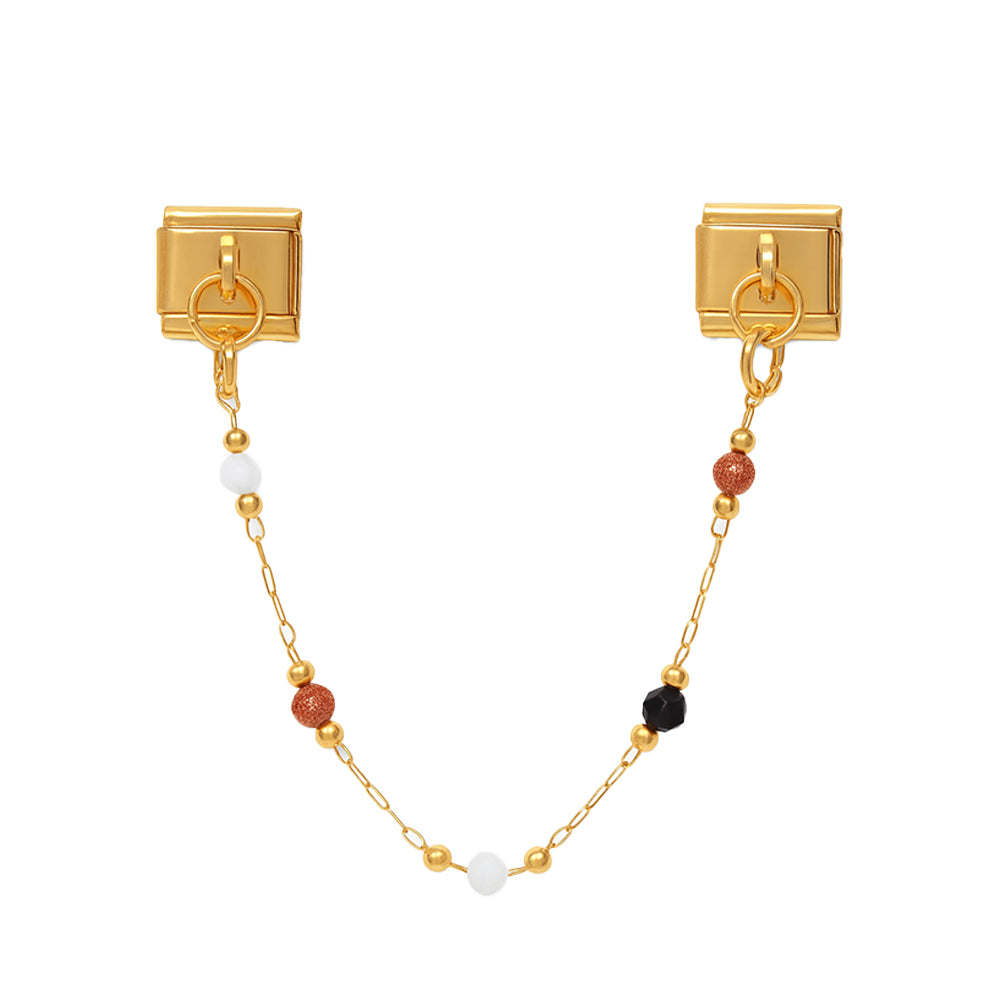Golden colorful stone chain | Gold Pendant