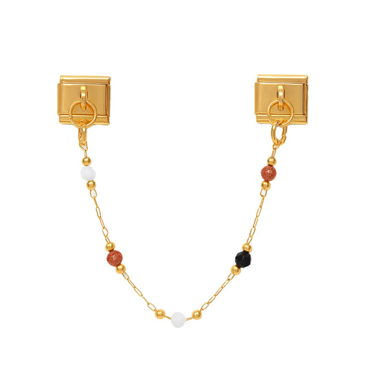 Golden colorful stone chain | Gold Pendant