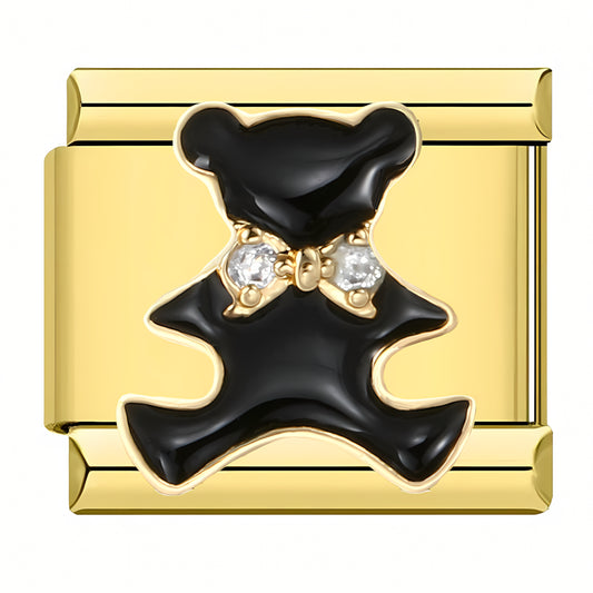 Black Teddy Bear | Gold